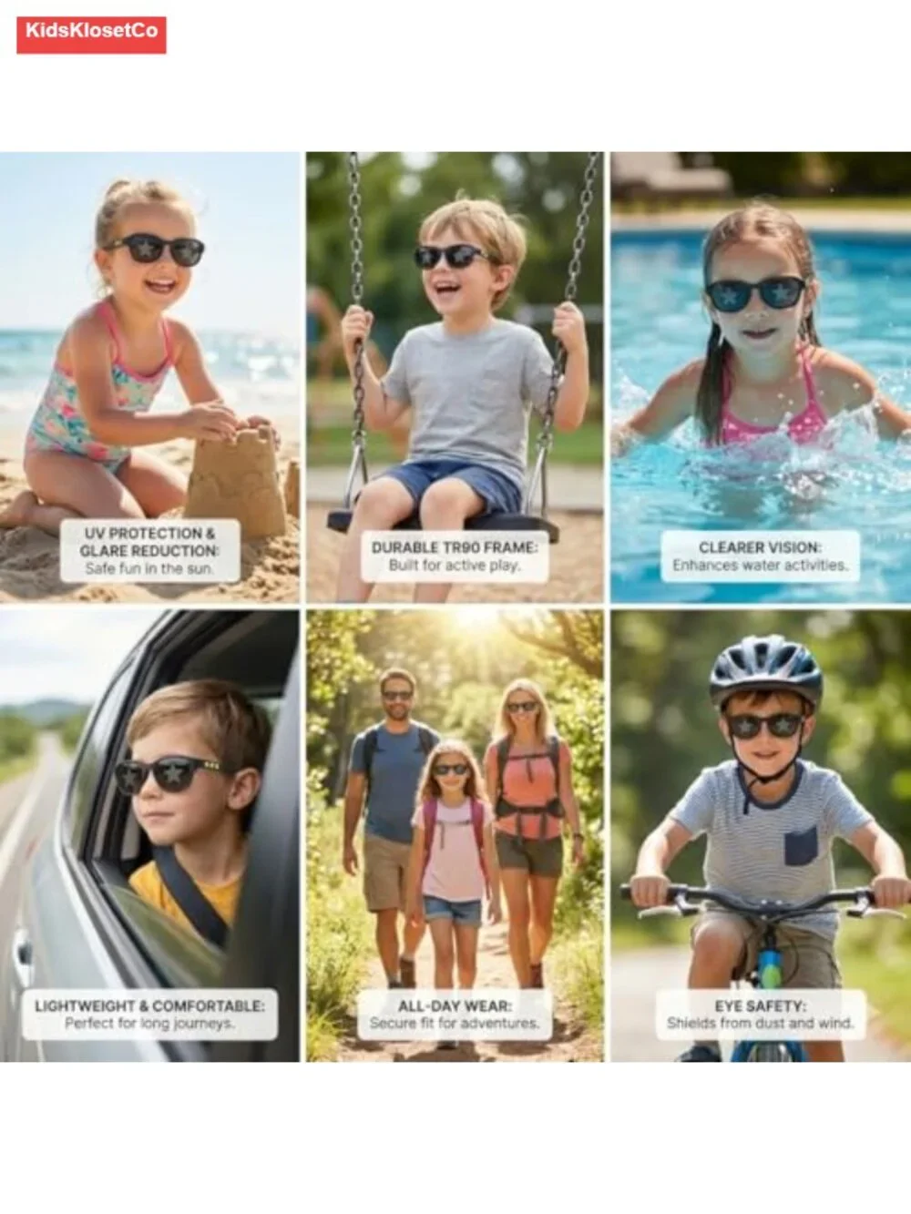 Kids Polarized Sunglasses UV400 Protection TR90 Frame Teen Shades